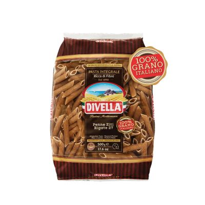 Pasta wholemeal Penne Ziti Rigate, DIVELLA, 500 g